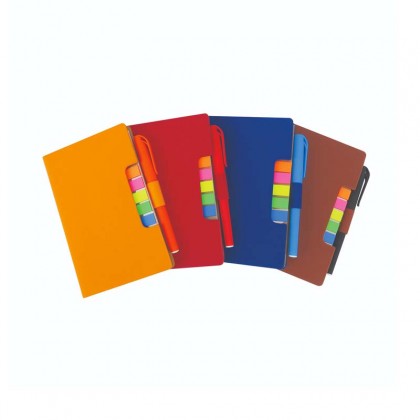 Small Pocket PU Notebook With Pen & Sticky Note
